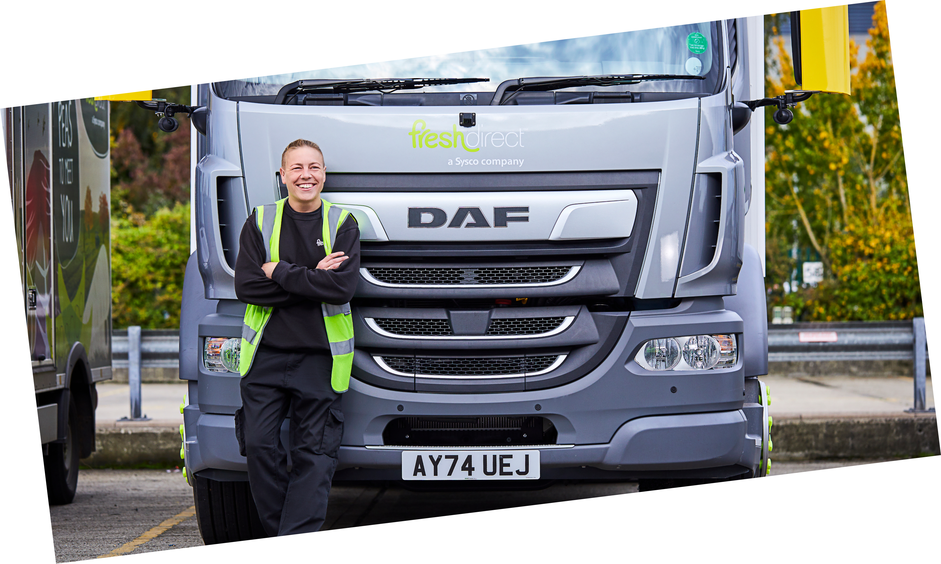 Fresh Direct driver with lorry